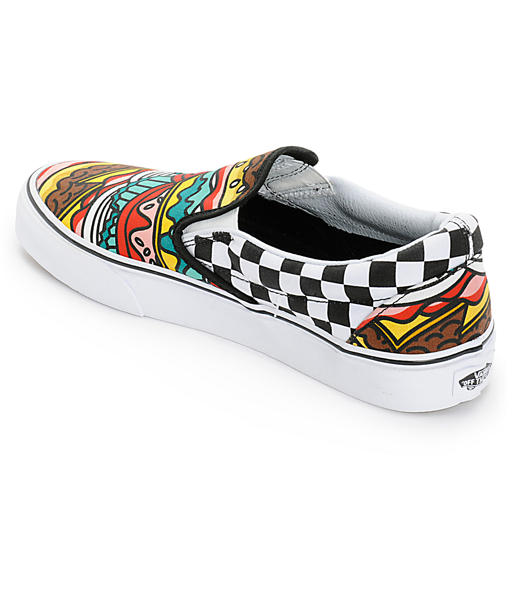 Vans Classic Burger Checkerboard Mens Slip On Shoes Vans Classic Burger Checkerboard Mens Slip On Shoes