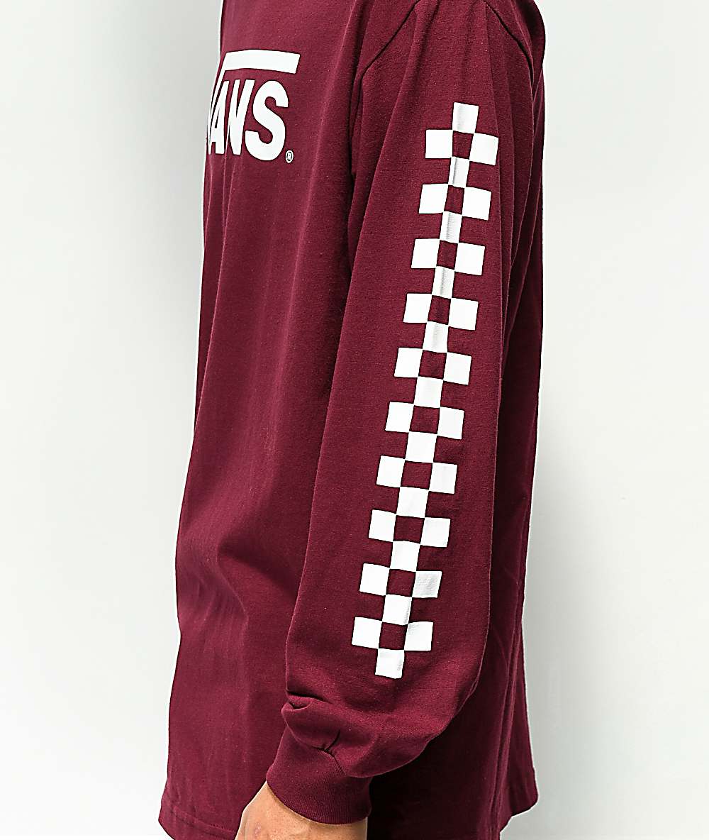 burgundy and white vans shirt