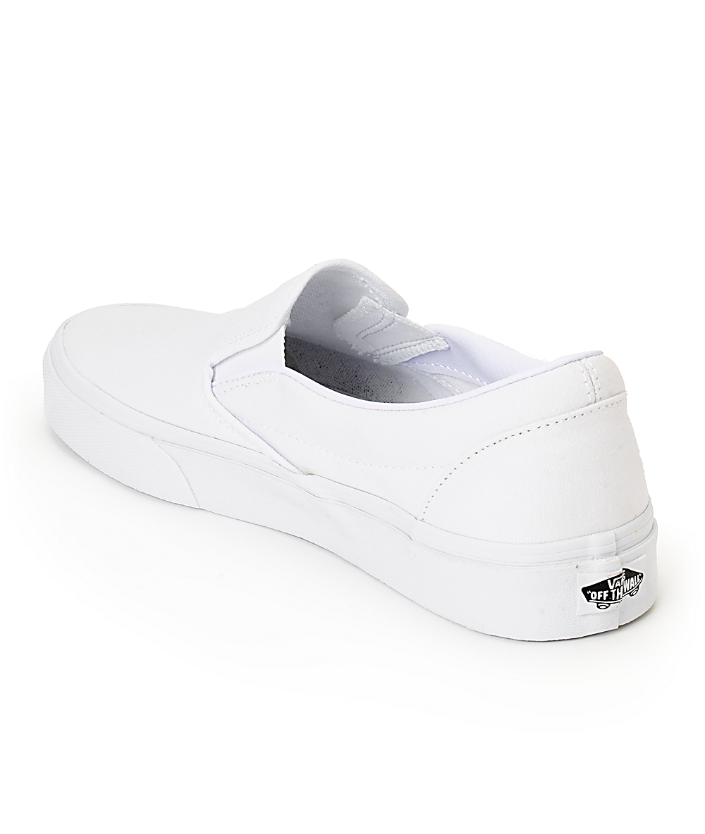 vans white slip on shoes