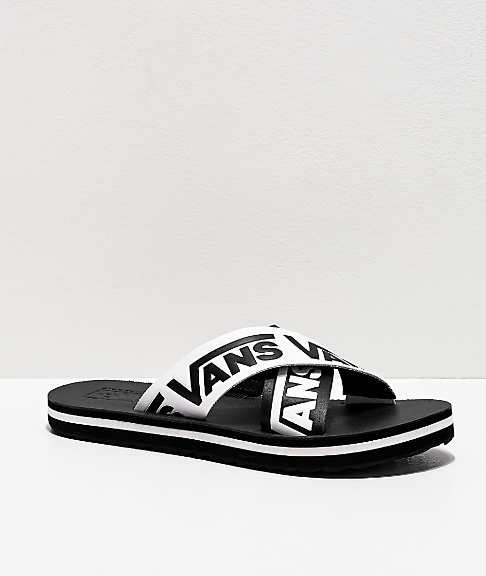black & white sandals