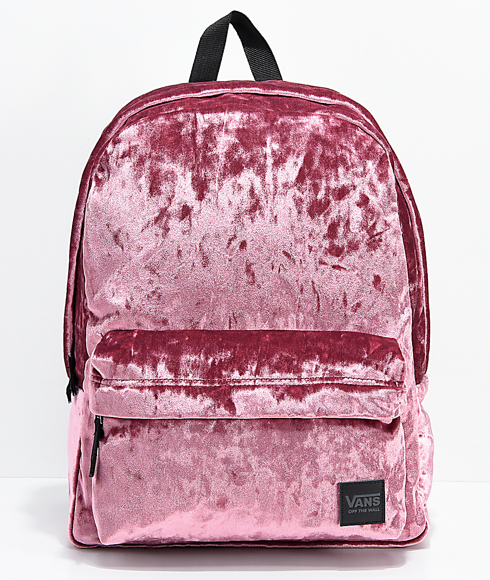 grey and pink vans bag