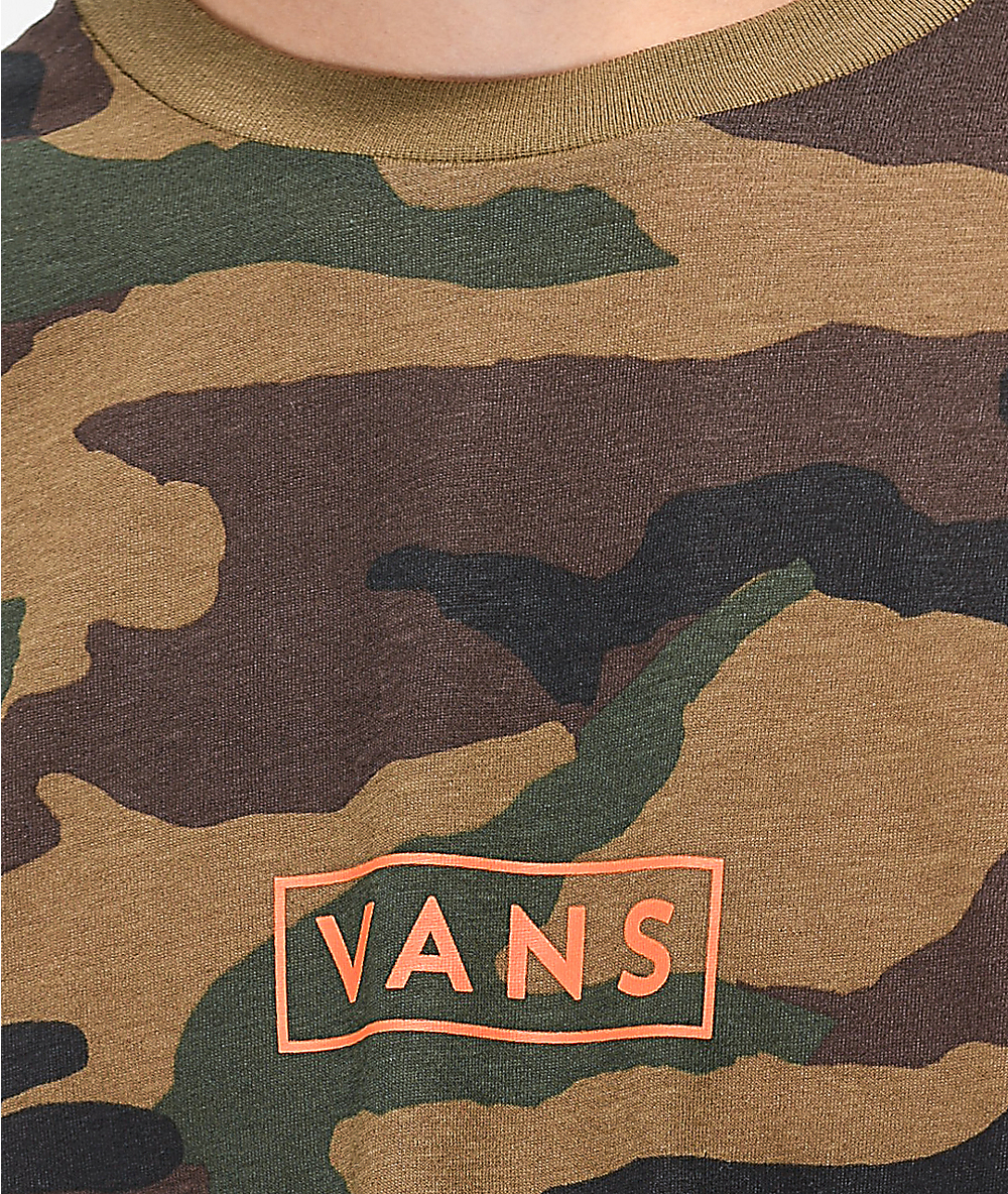 orange camo vans shirt