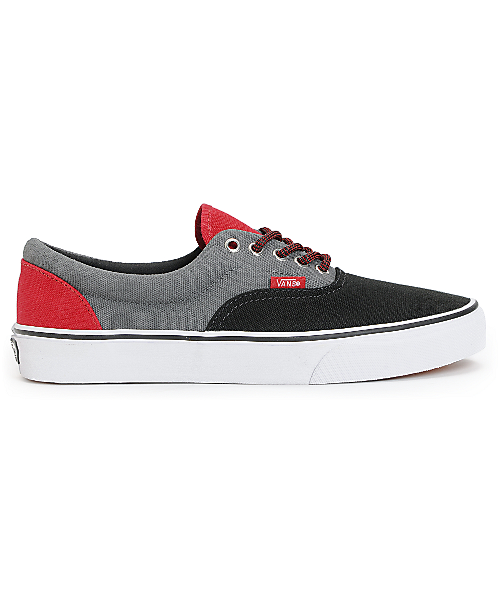 vans era black red