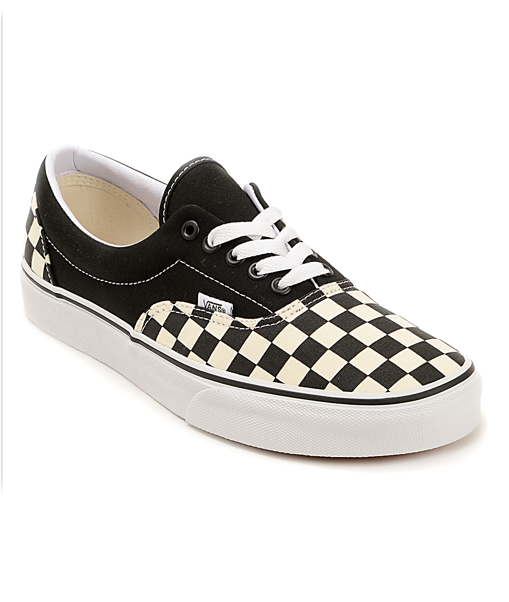 Vans Era Checkerboard Black & Natural Skate Shoes Vans Era Checkerboard Black & Natural Skate Shoes