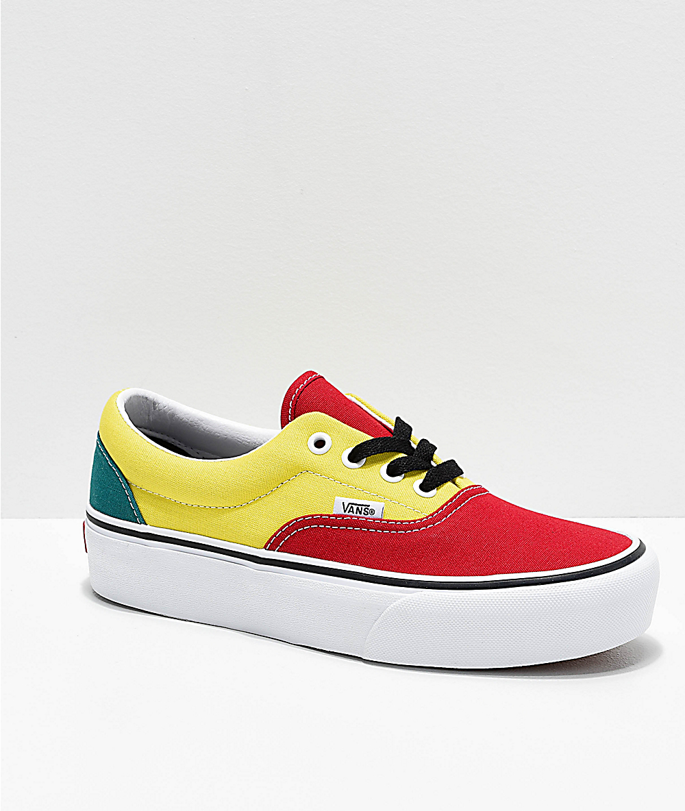 yellow green and red vans
