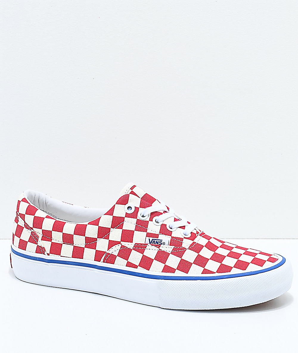 Vans Era Pro Rococo zapatos de skate de cuadros en rojo y blanco Vans Era Pro Rococo zapatos de skate de cuadros en rojo y blanco