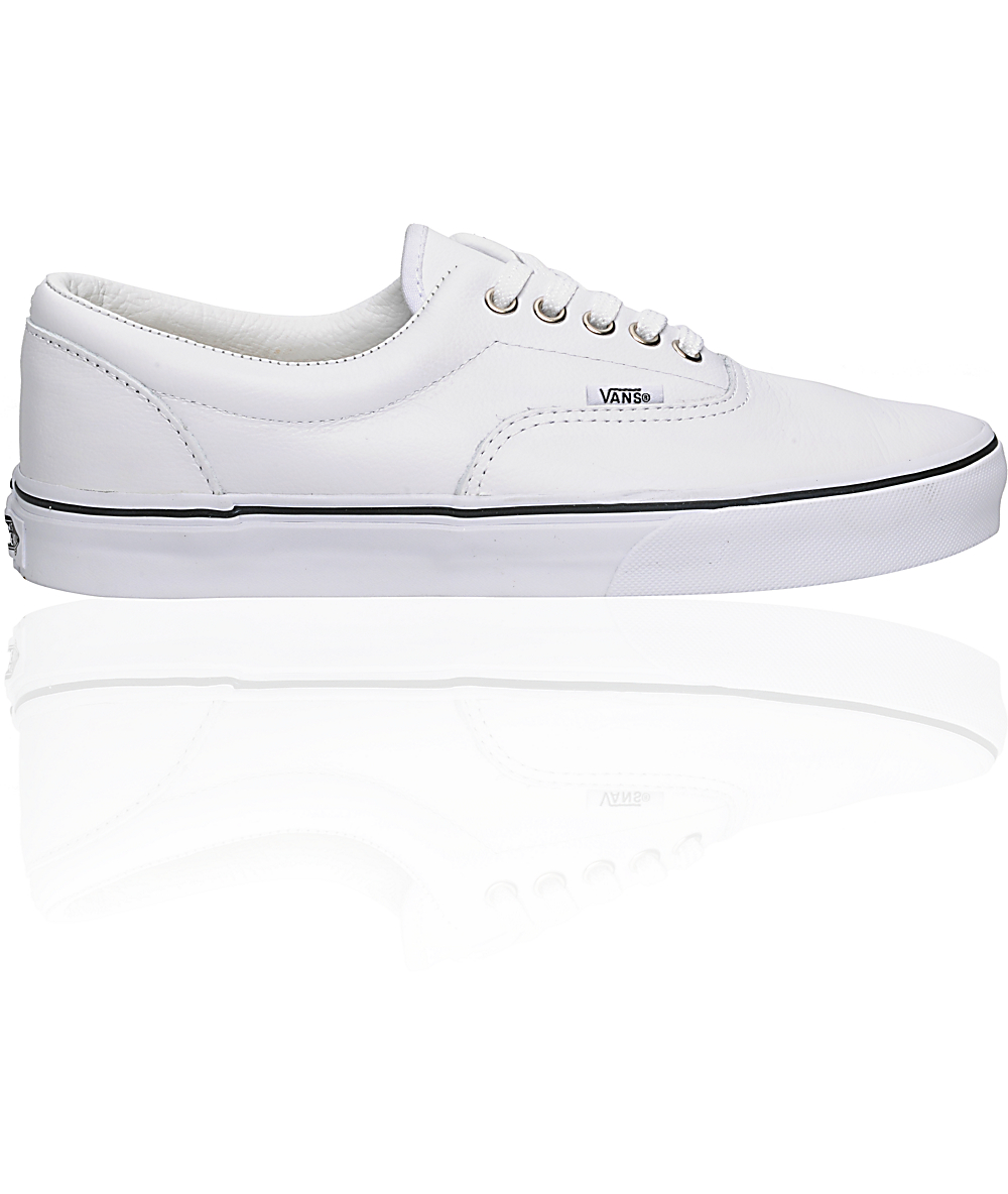 Vans Era White Leather Skate Shoes | Zumiez