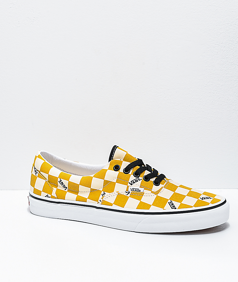 mustard checkered vans