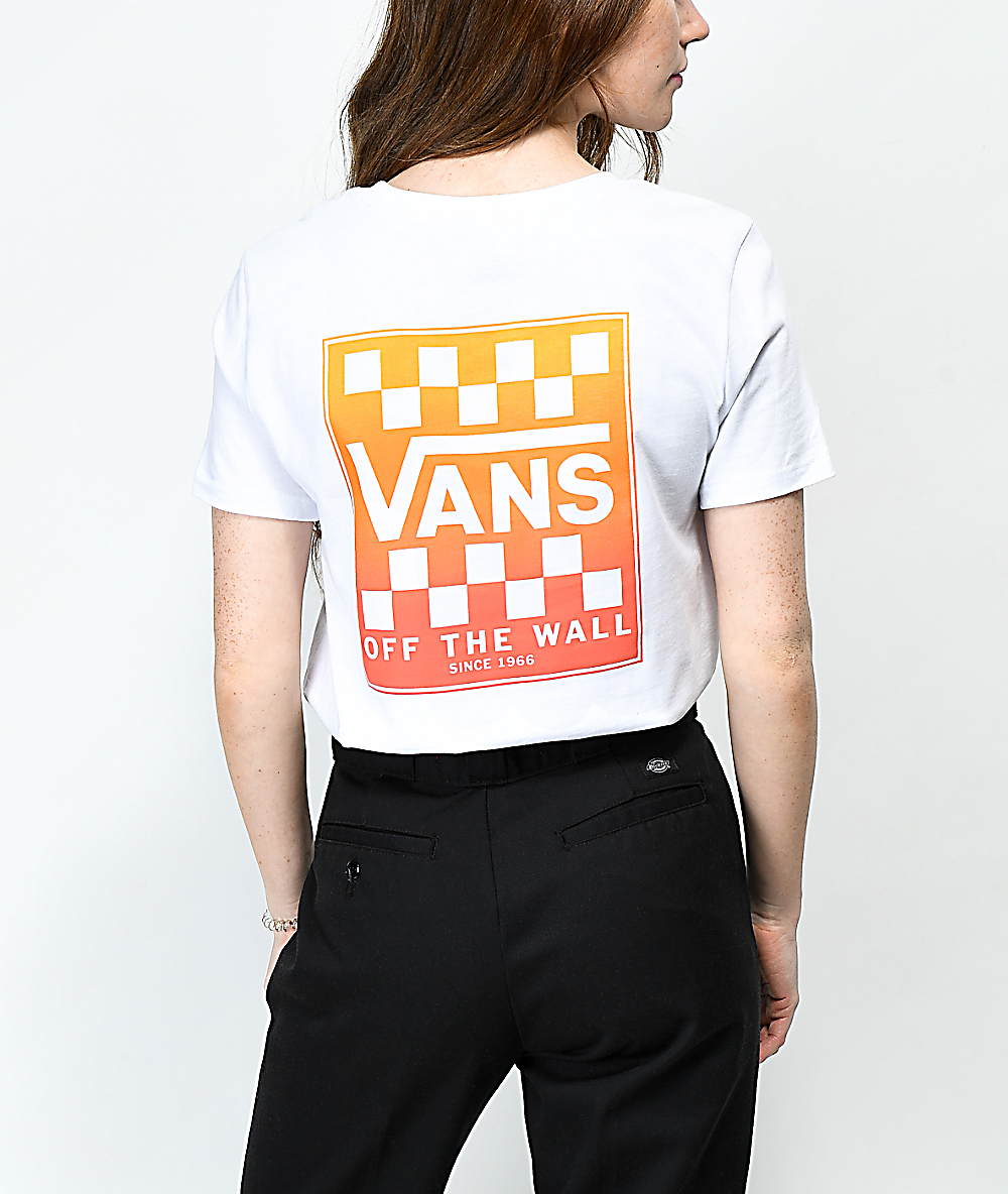 yellow and white vans shirt