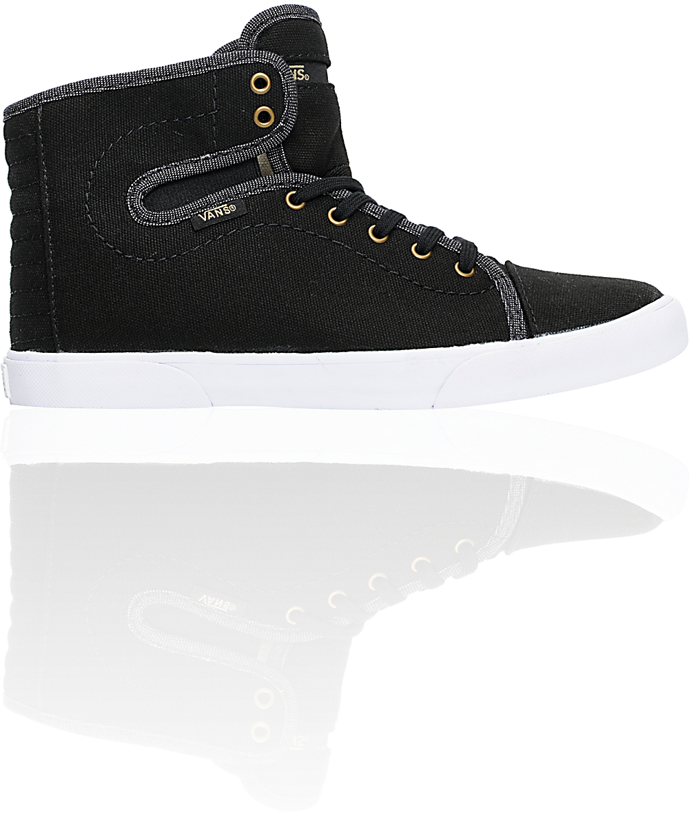 girls black high top vans
