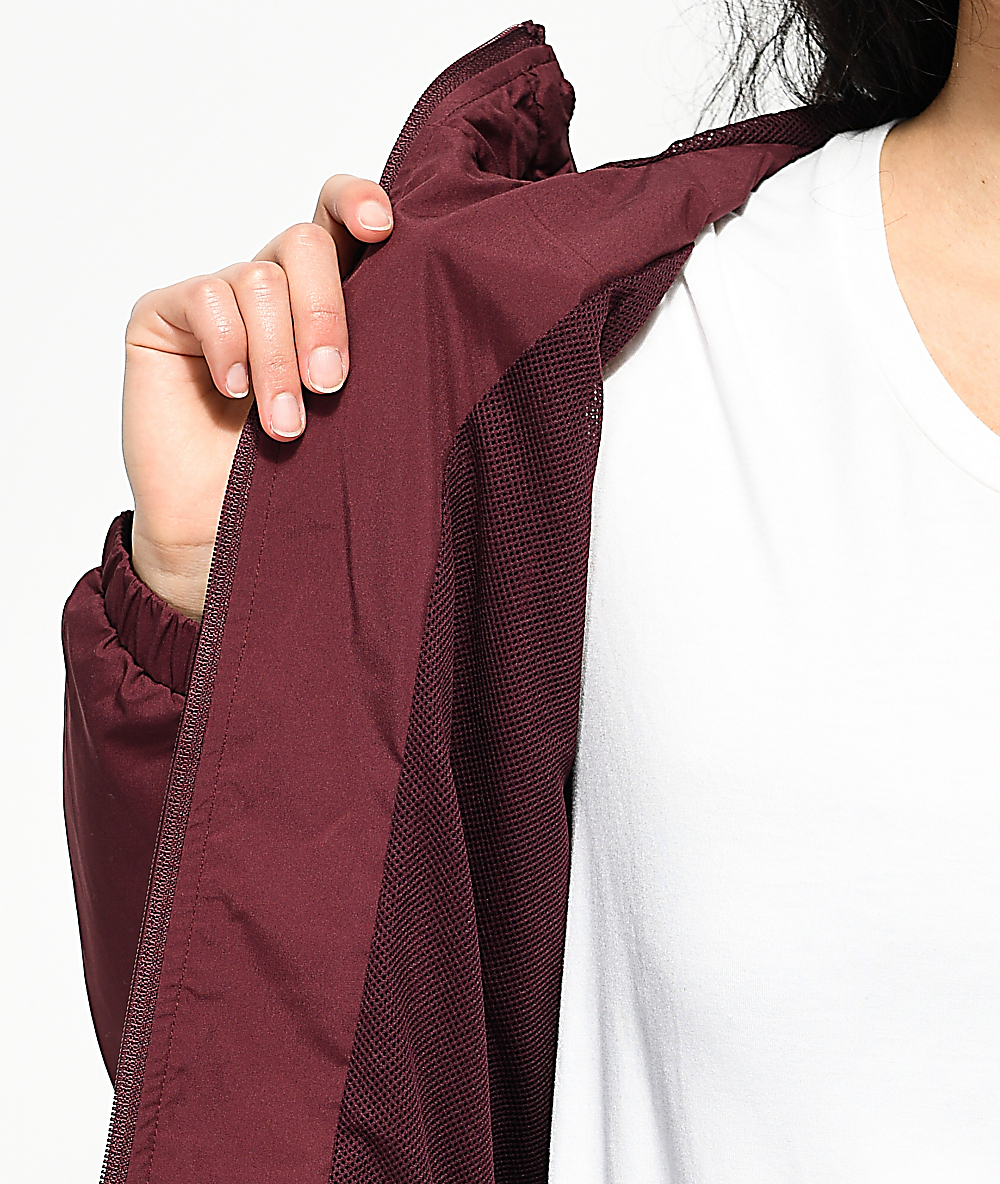 burgundy vans windbreaker