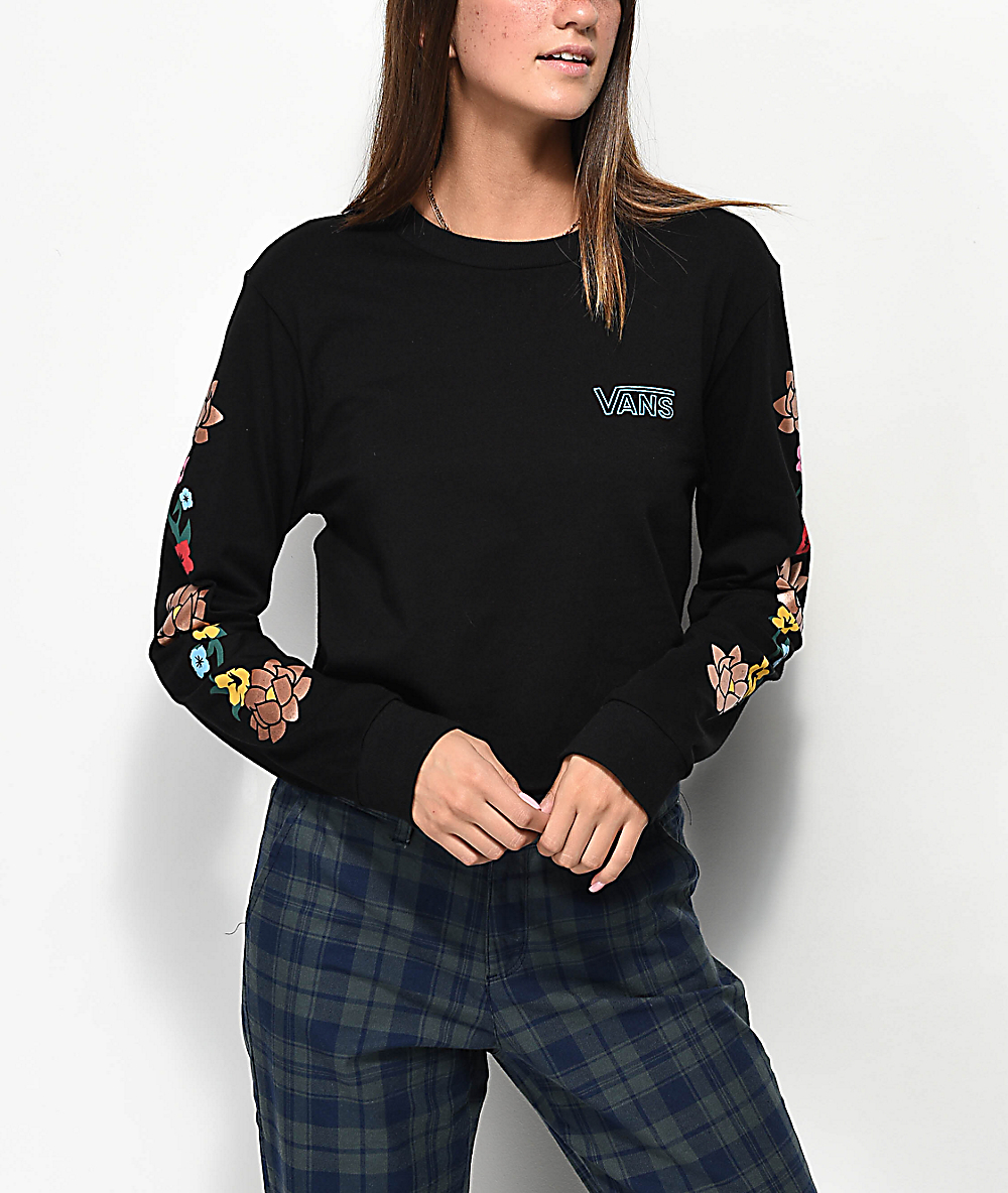 vans floral long sleeve