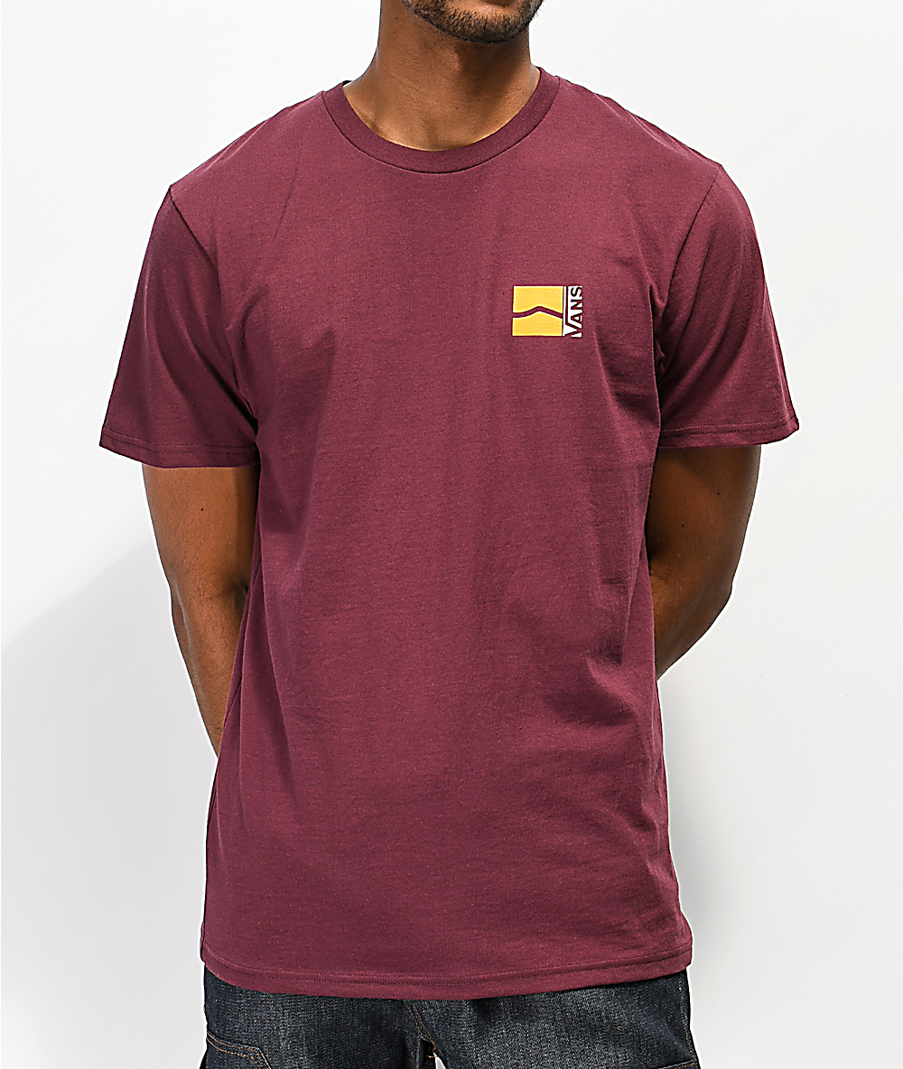 vans burgundy t shirt