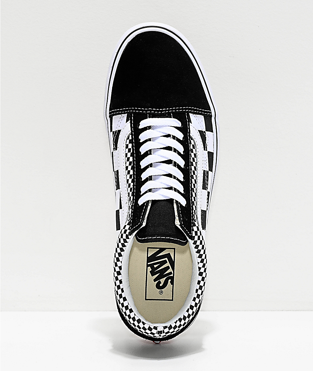 vans old skool mix checkerboard womens