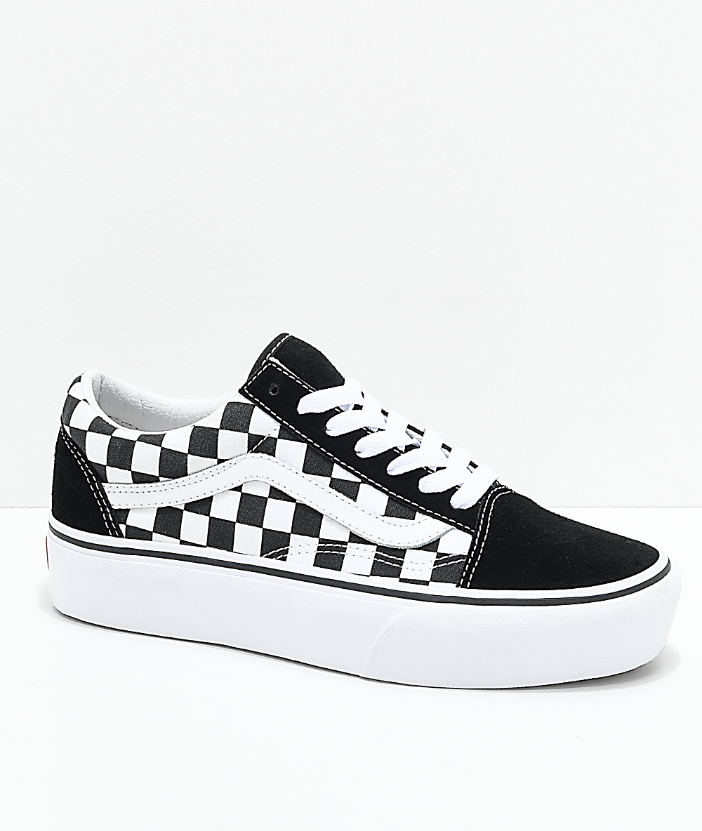 Platform checkered vans clearance uk