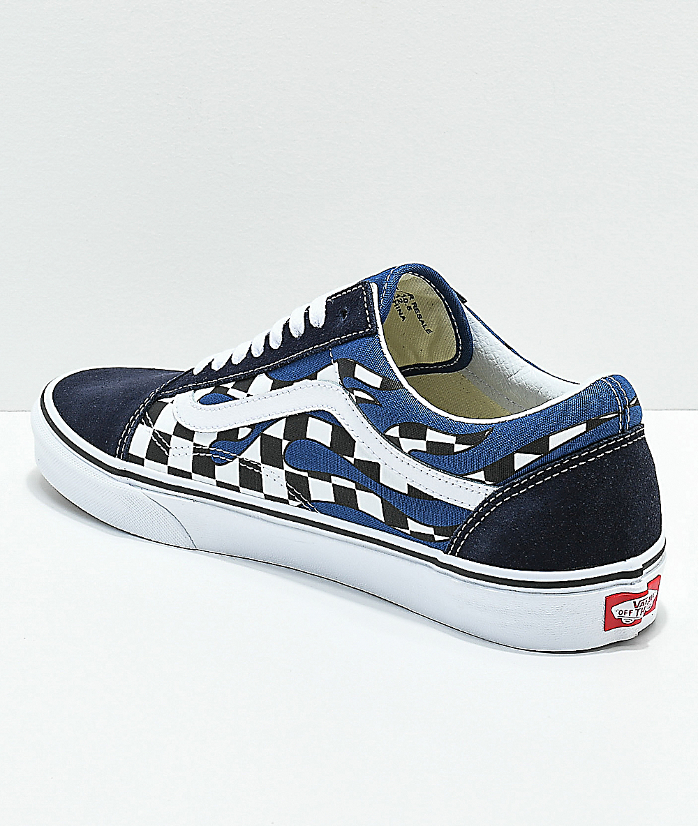 blue and white vans checkerboard