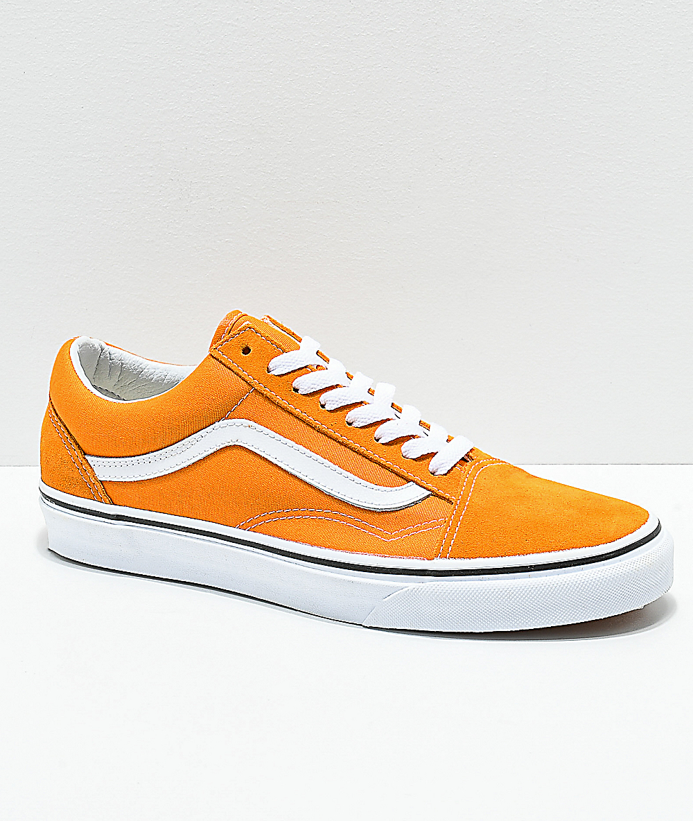 orange vans shoes womens