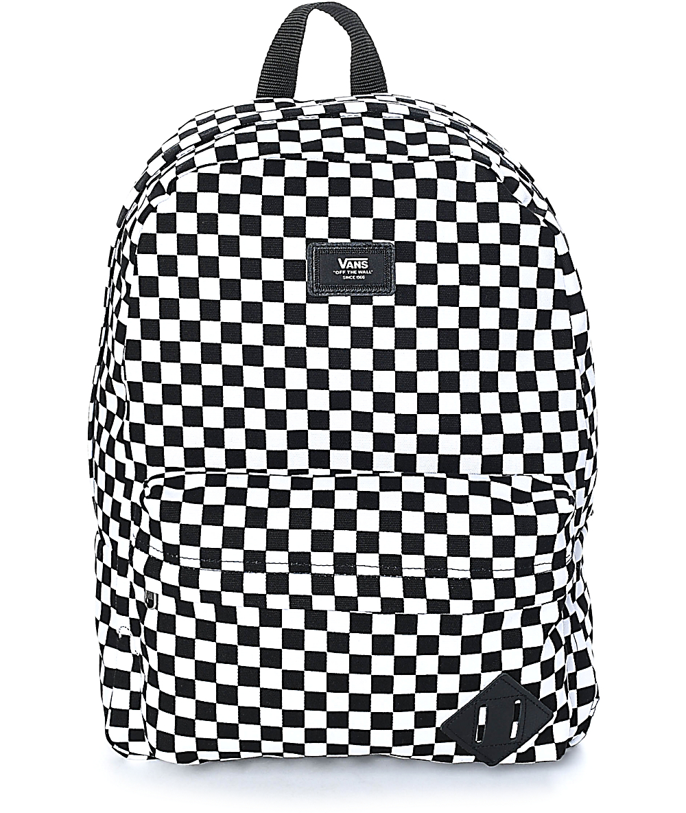 mochila vans cuadros blanco y negro