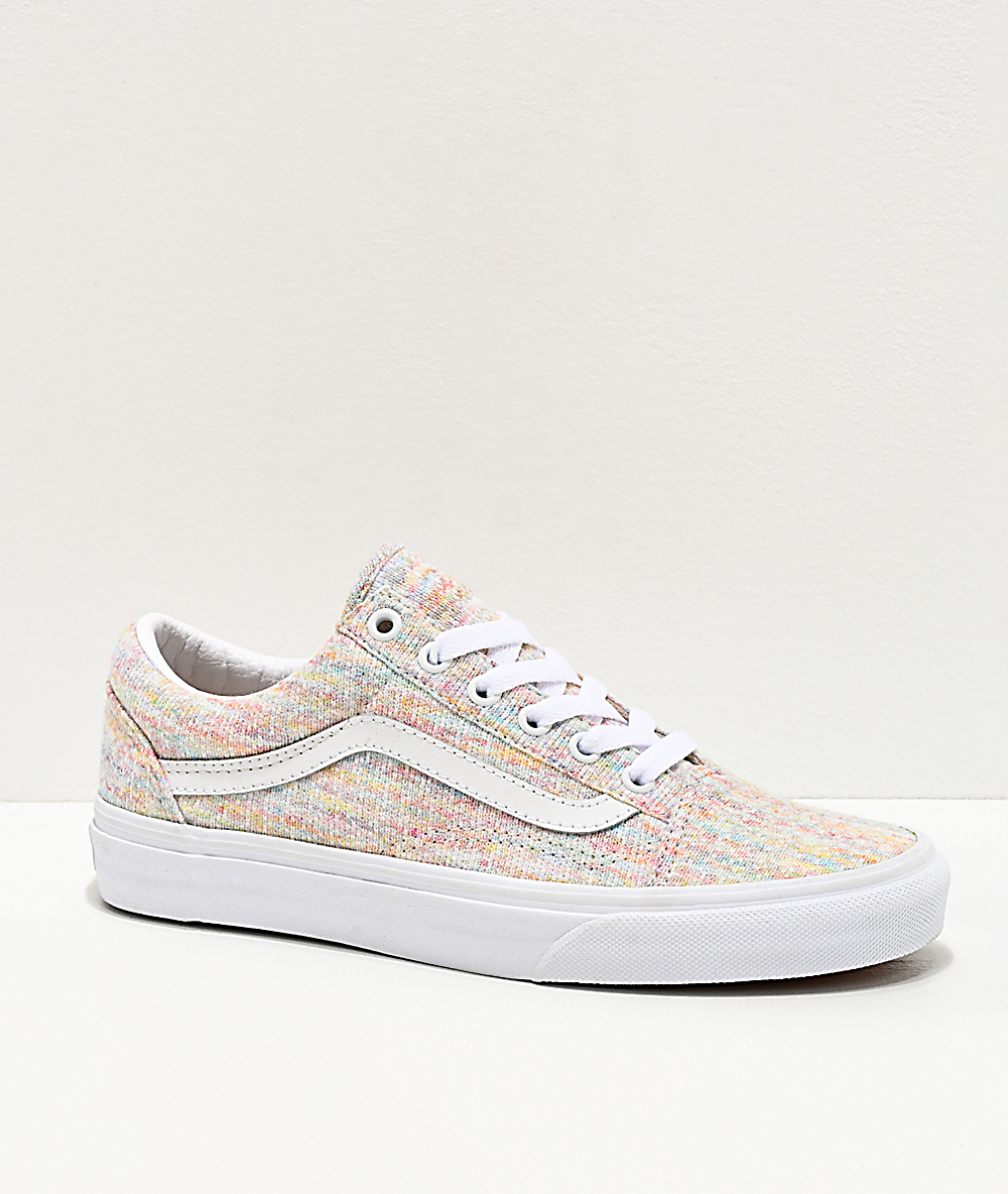 old skool rainbow skate shoe