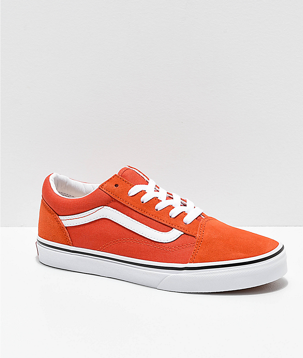 orange shoes vans