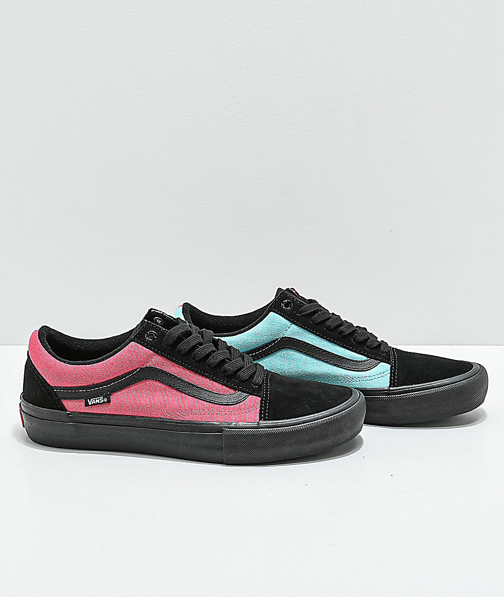 pink and blue vans