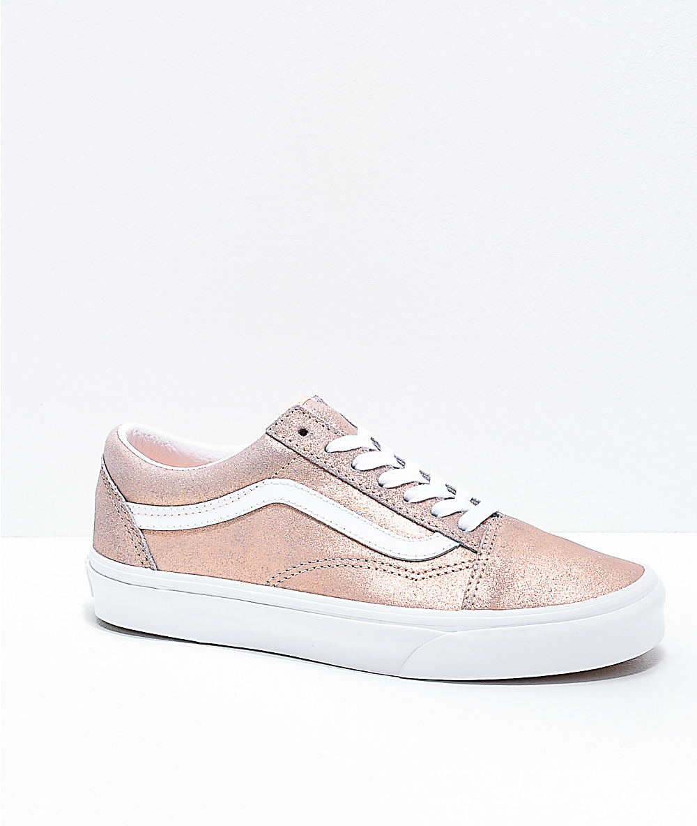 gold and pink vans