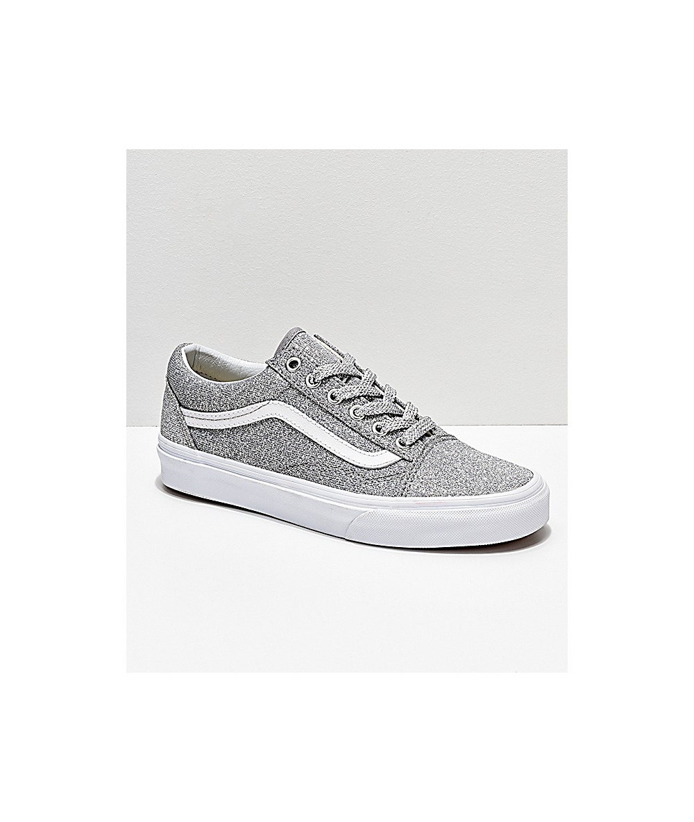 Vans silver clearance glitter old skool