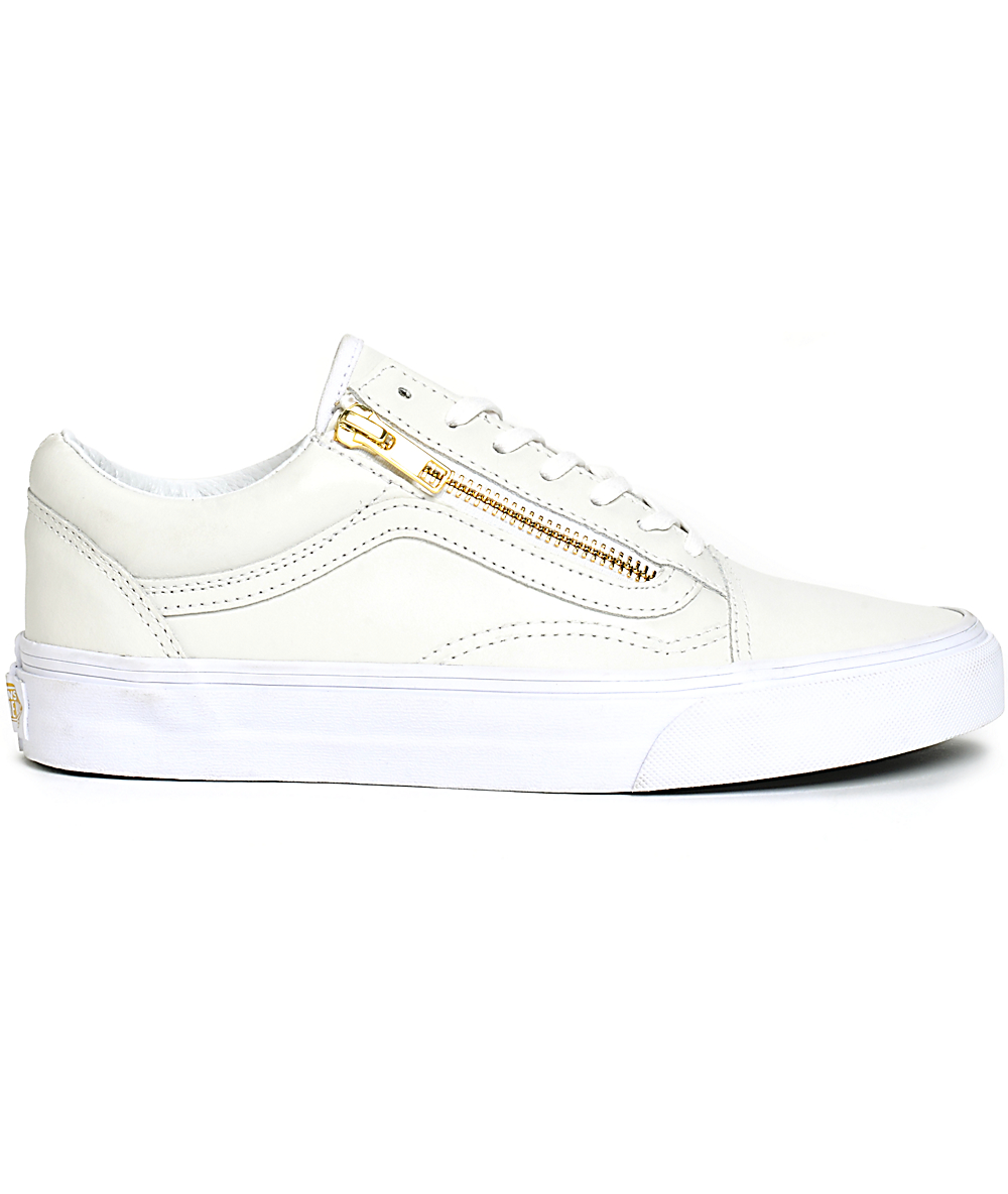 vans old skool white leather