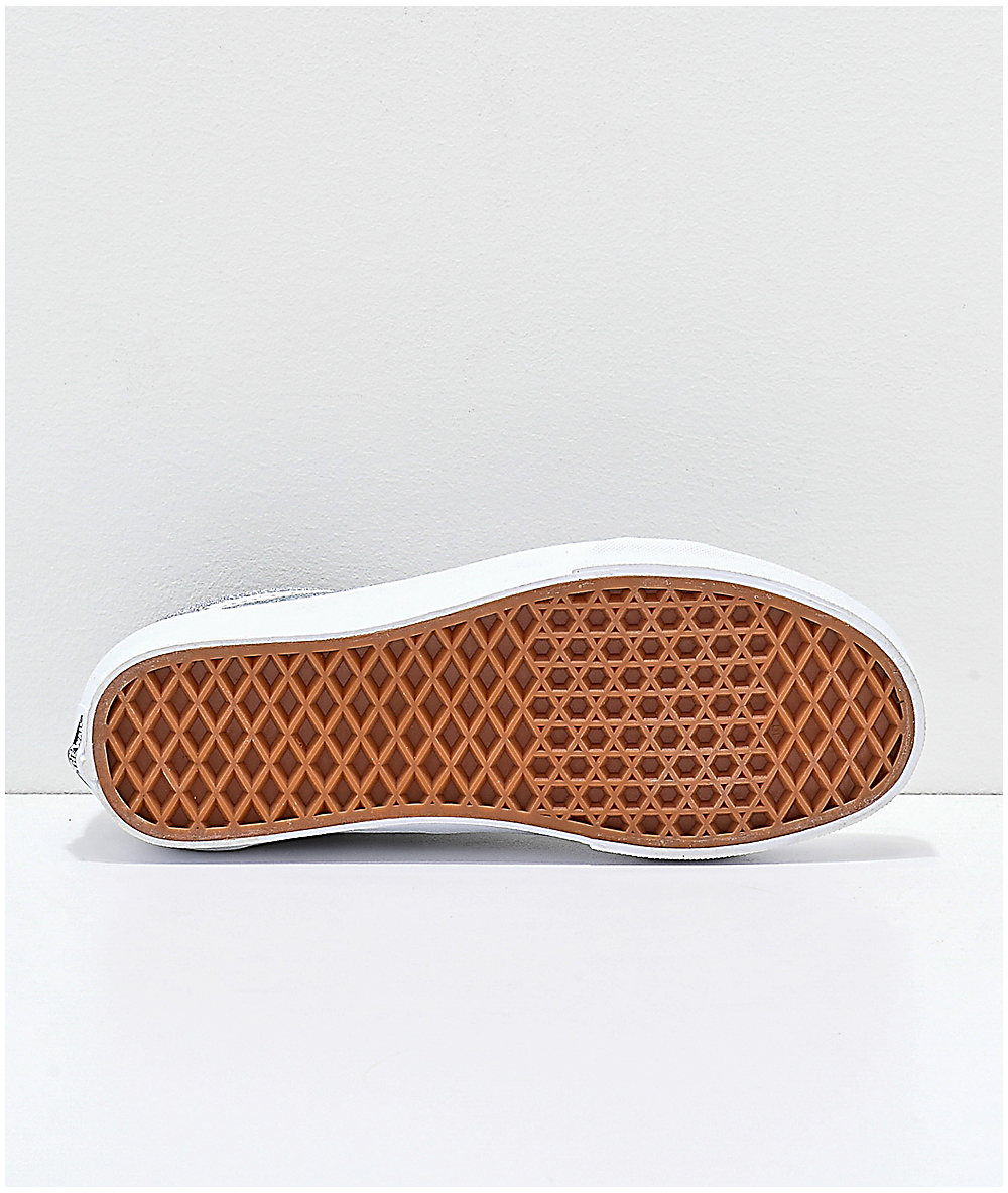 vans slip on mujer plata