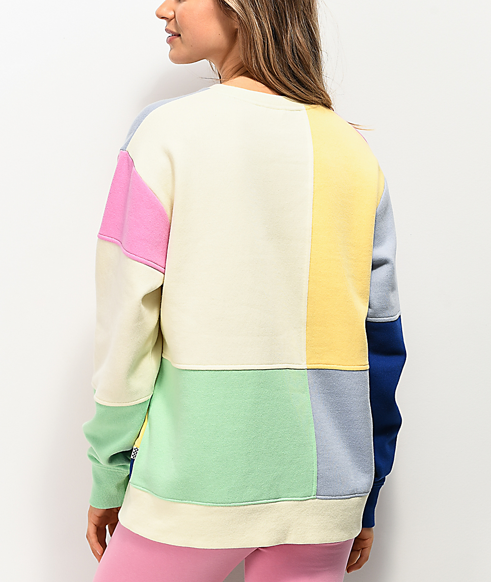 vans white colour block sweatshirt