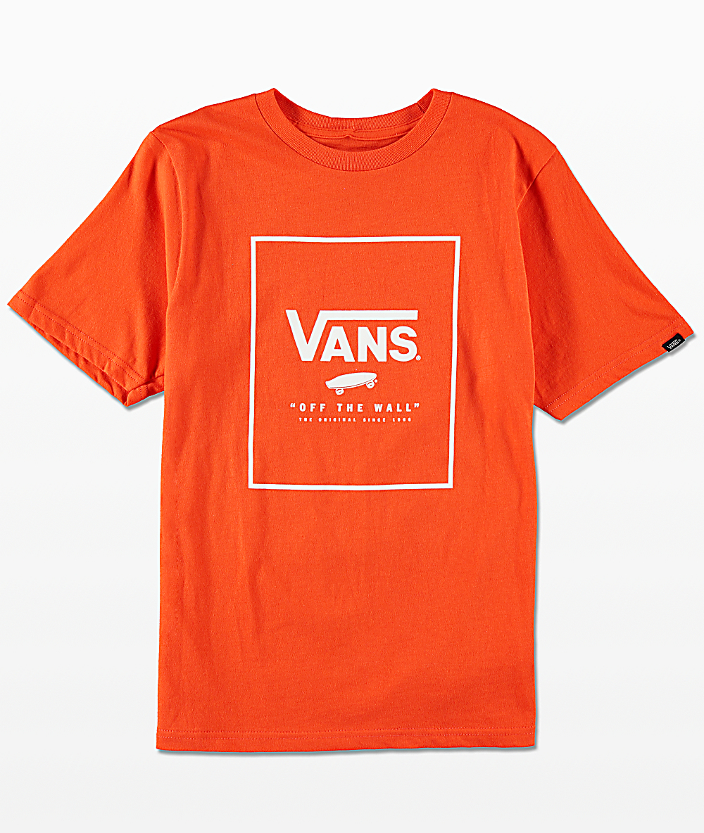 Vans Print Box camiseta en color naranja para niños | Zumiez