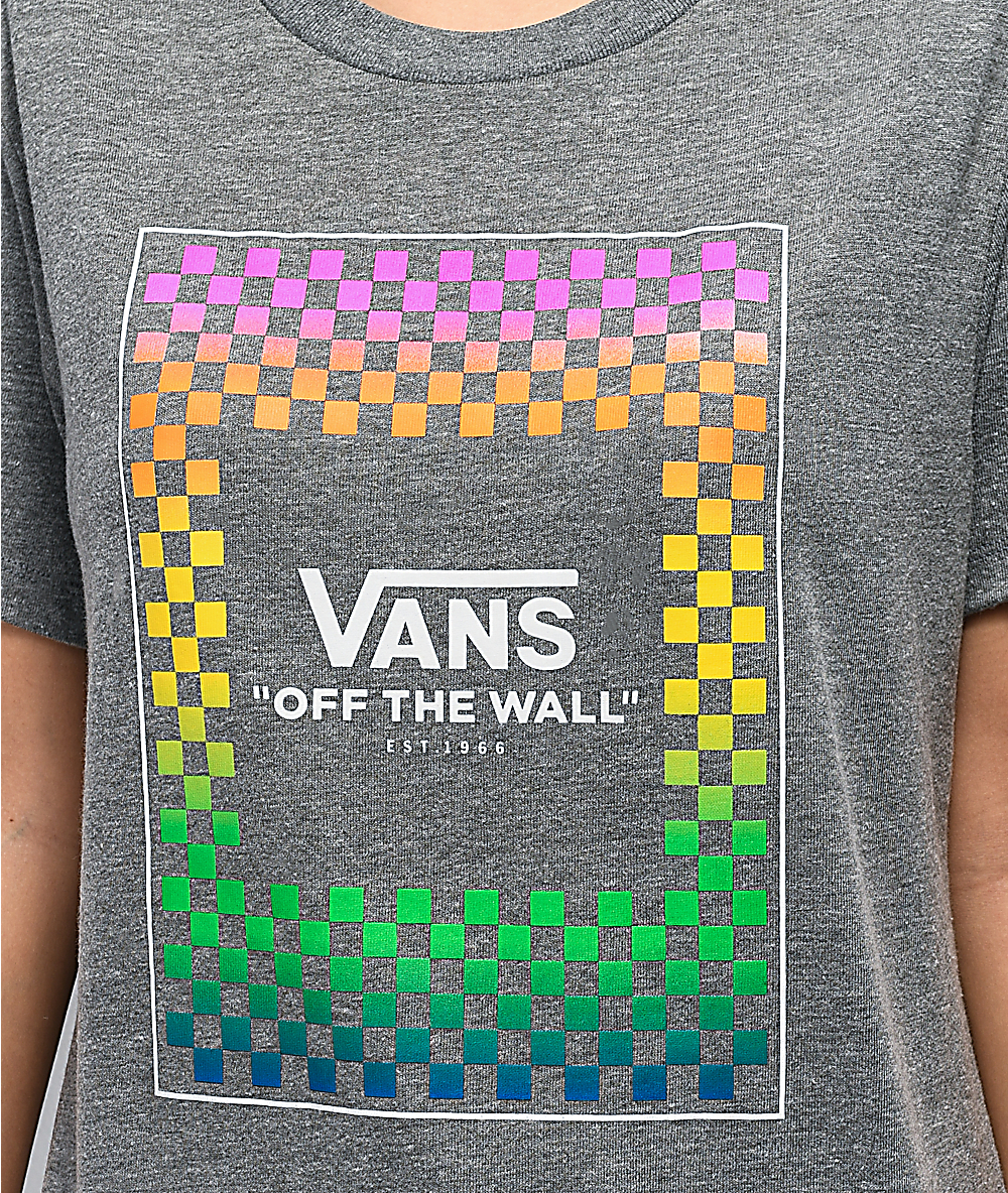 vans checkerboard shirt rainbow