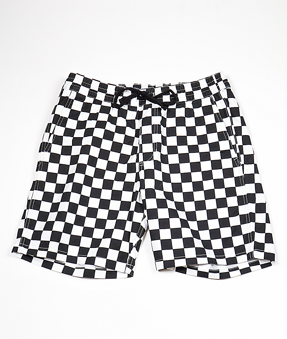 checkerboard vans shorts