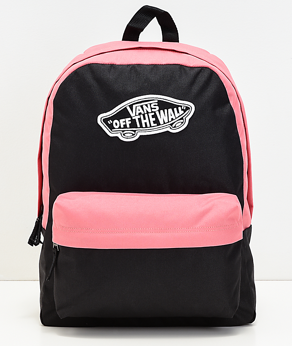 vans realm black & white geo print backpack