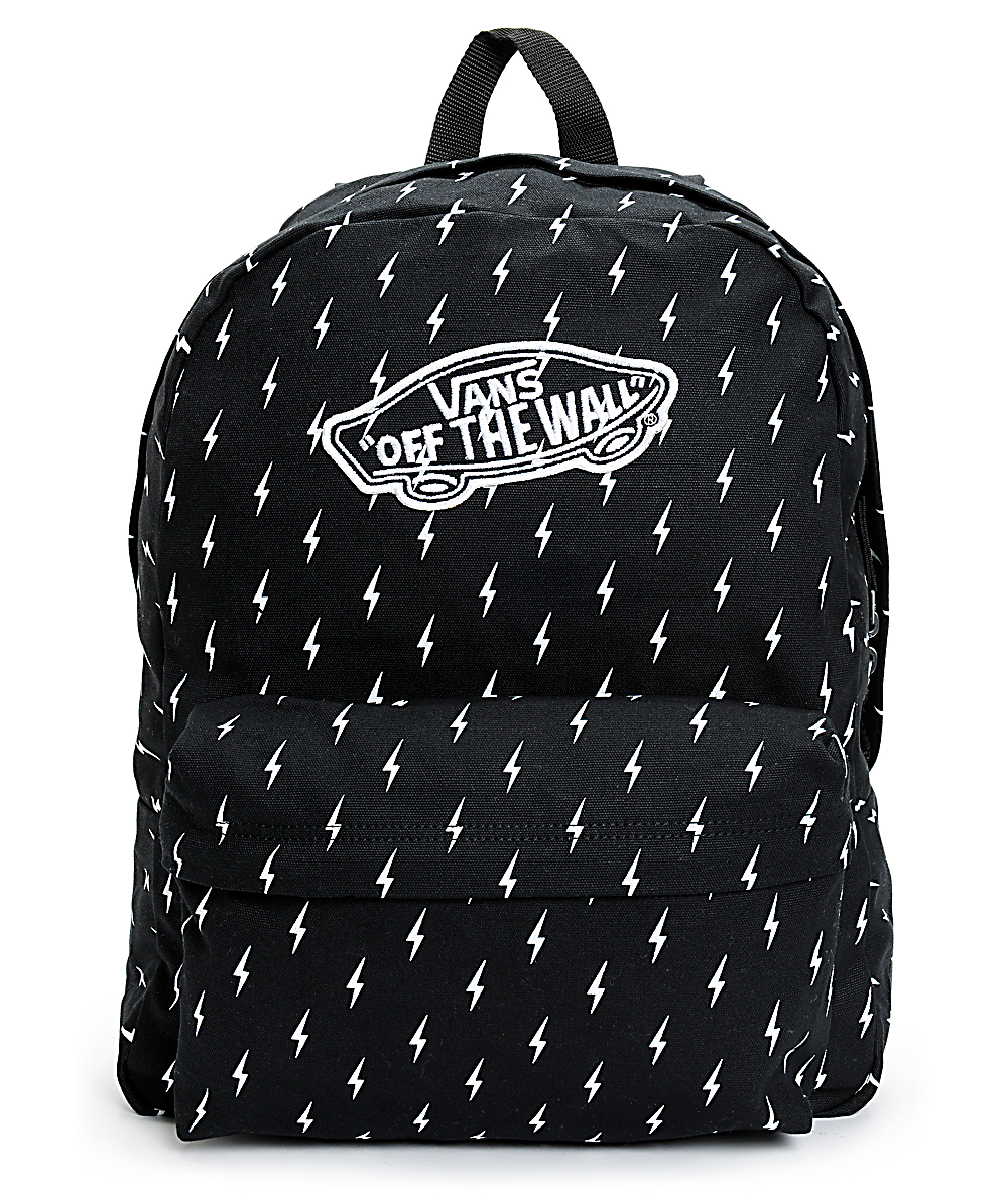 lightning bolt vans black