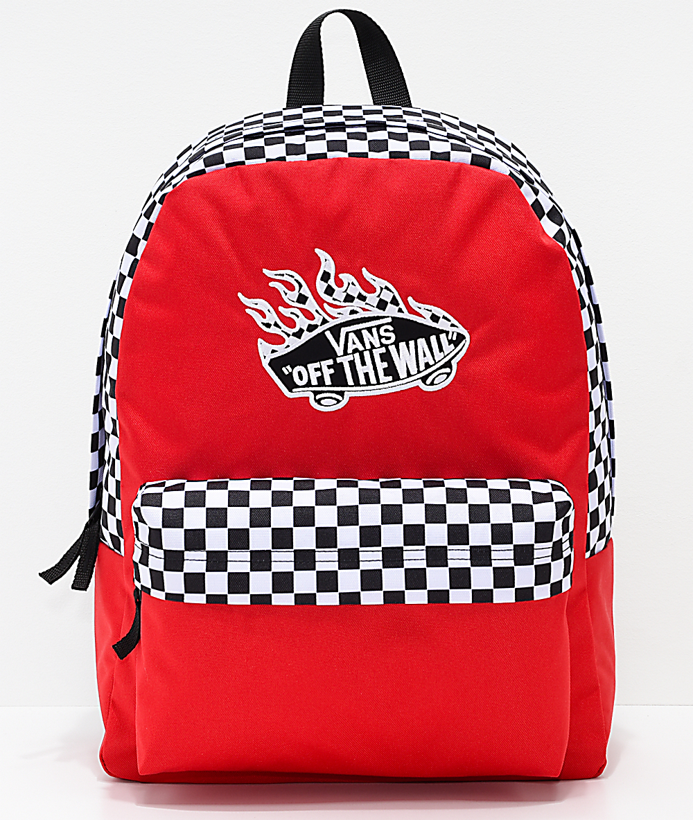 vans realm checkerboard backpack