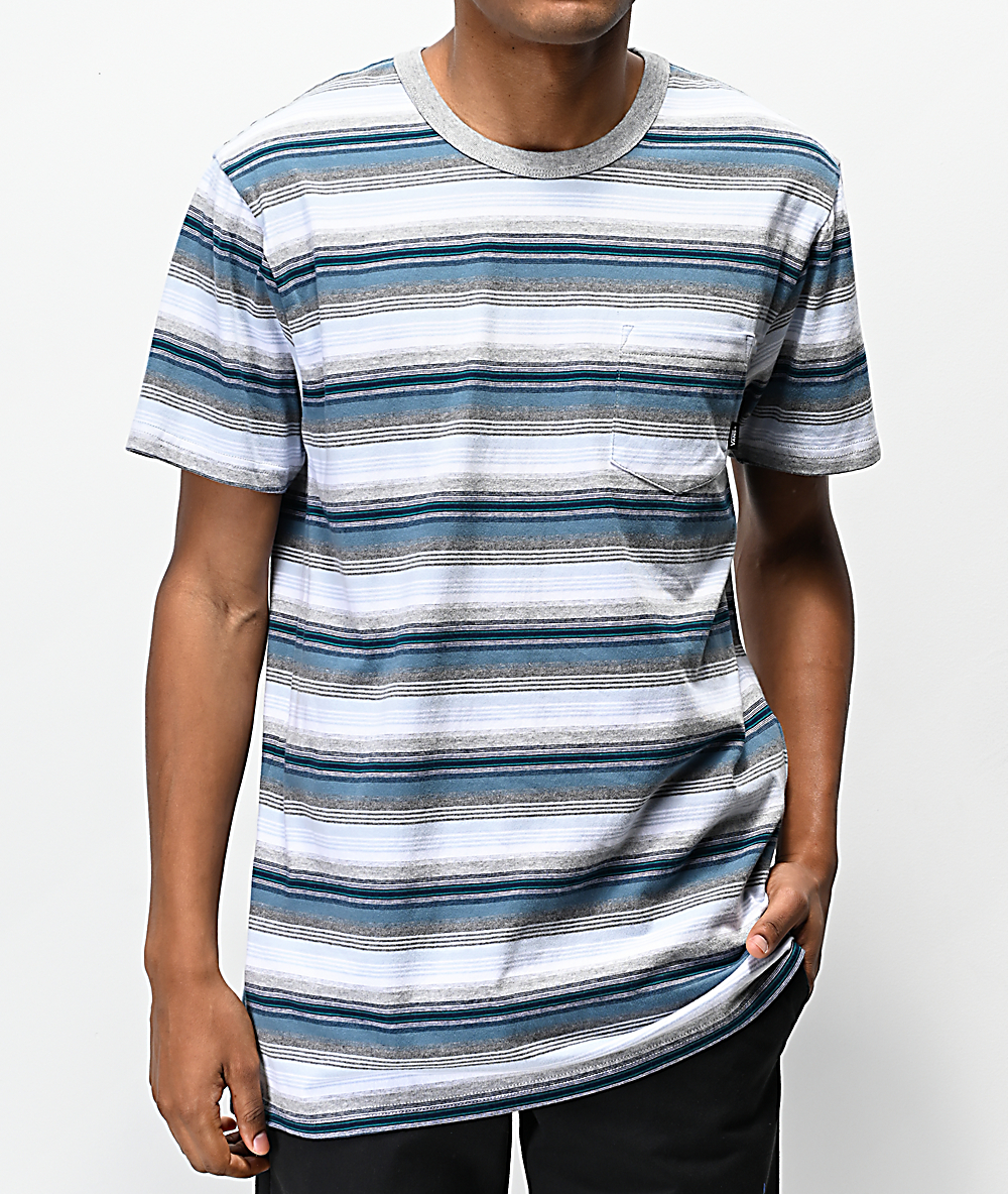 grey and white striped vans