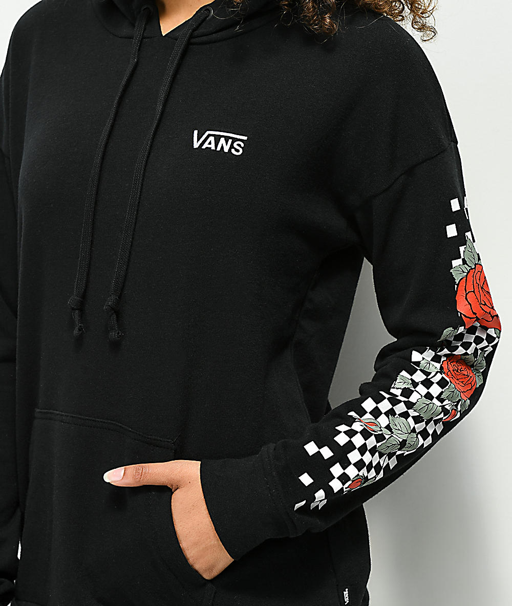 black rose checkered hoodie