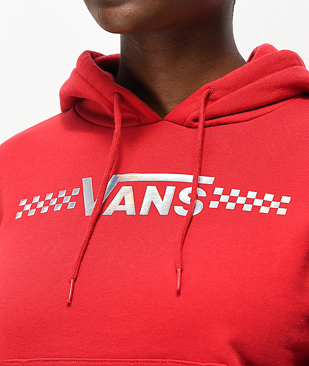 vans checkered hoodie red