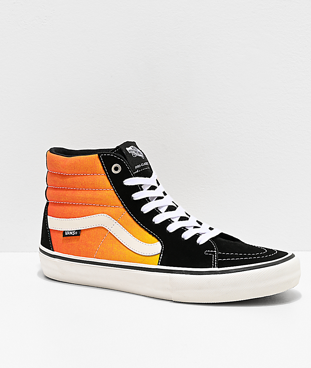 Vans Sk8-Hi Pro zapatos de skate negros y anaranjados | Zumiez