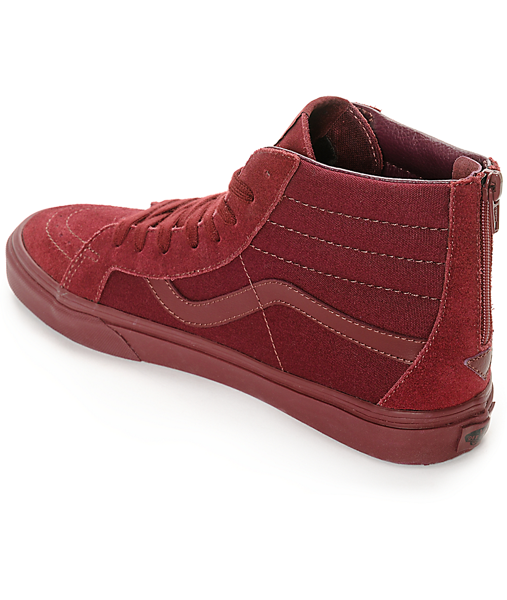 Vans Sk8-Hi Zip Port Royale Mono Skate Shoes | Zumiez