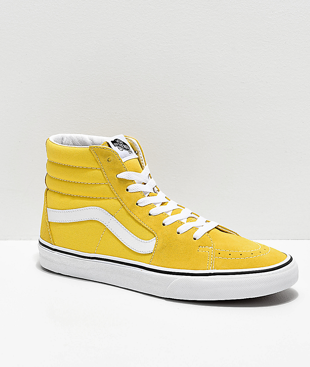 Vans Sk8-Hi zapatos de skate de color amarillo vibrante | Zumiez