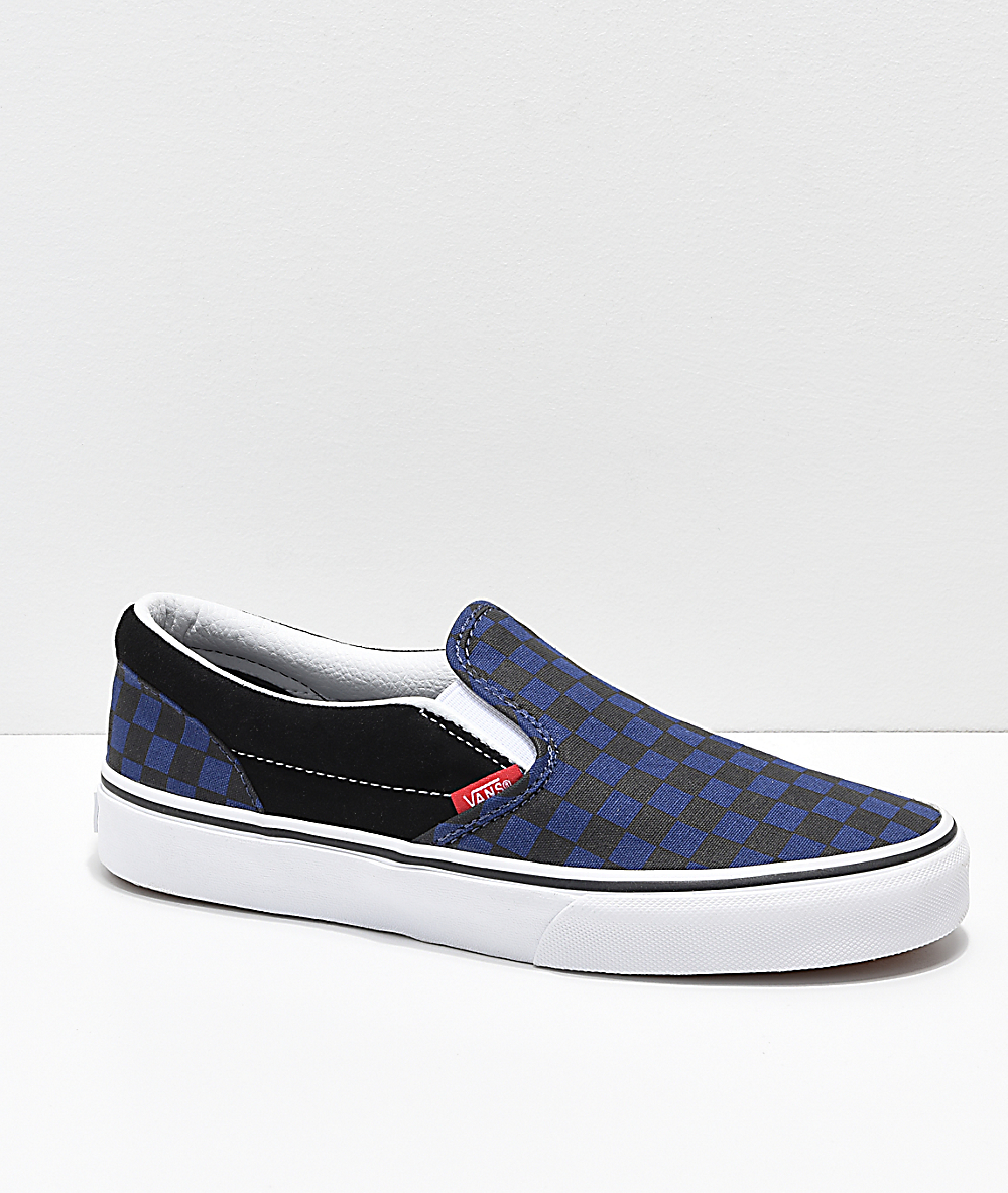 black and blue vans shoes