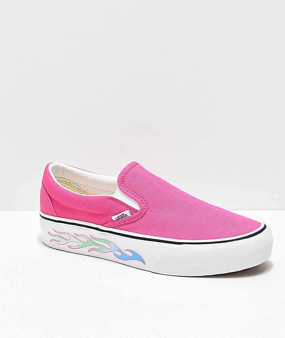 hot pink and white vans