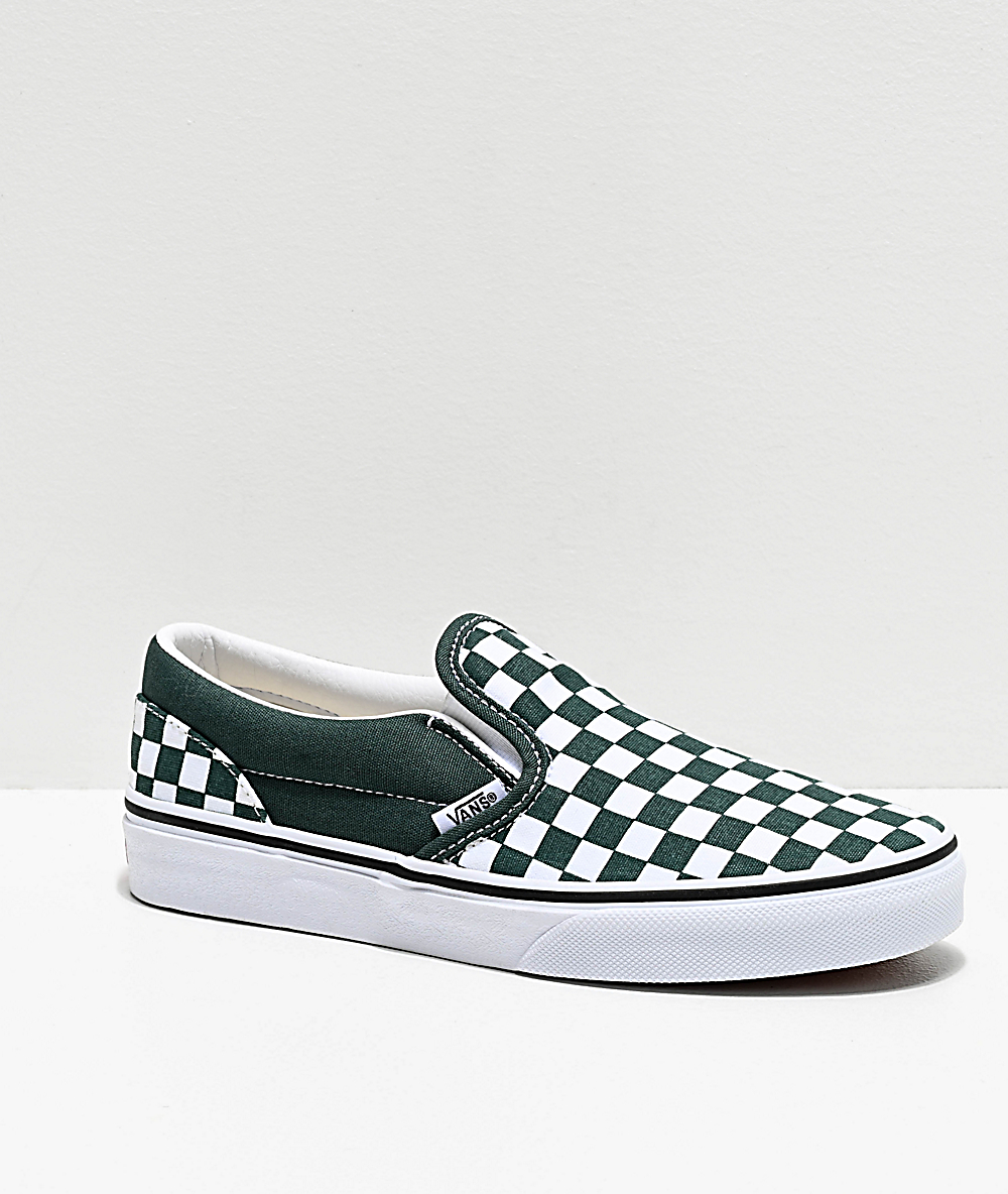 green and white checkered vans
