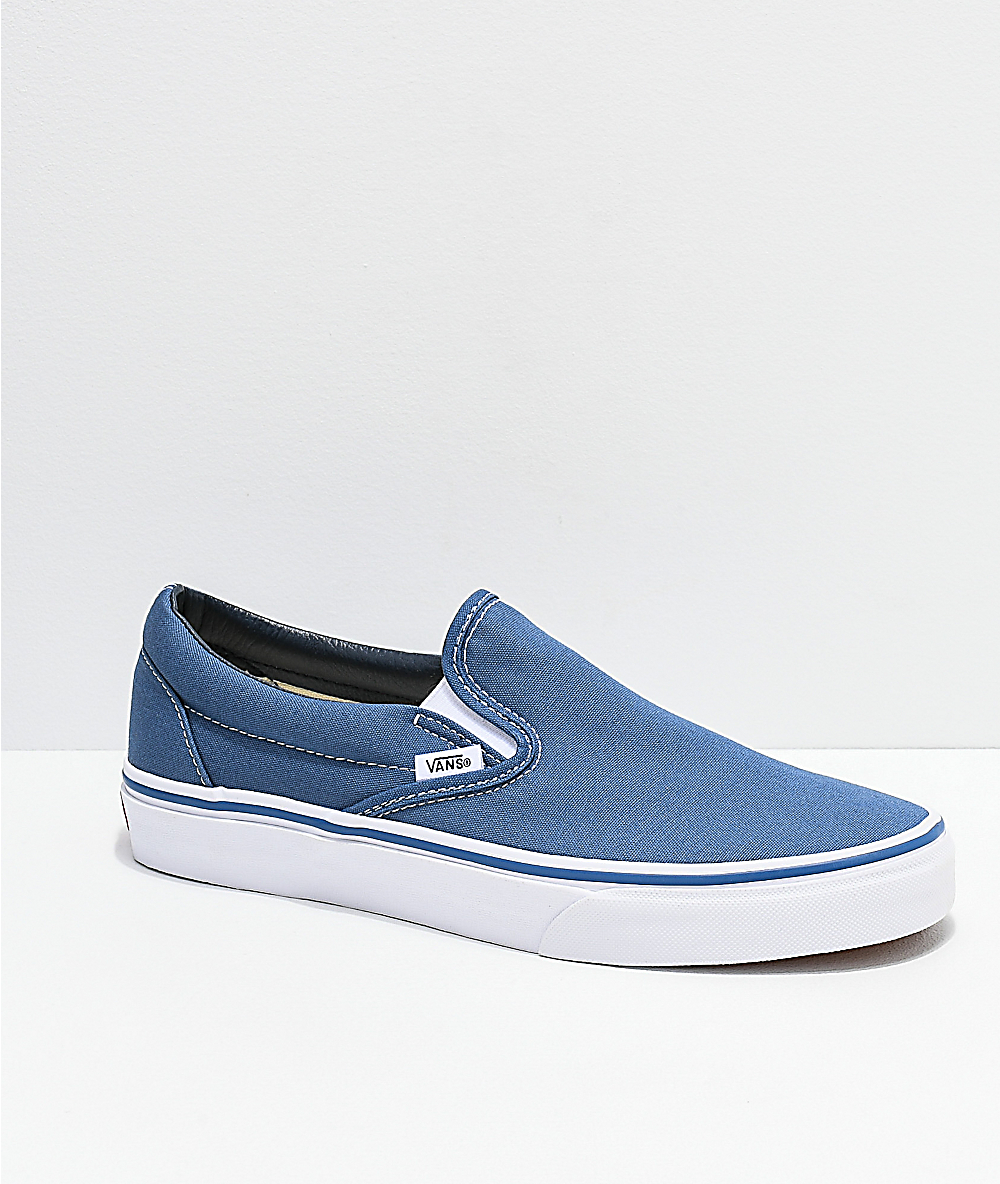 vans classic slip on navy blue sneakers 