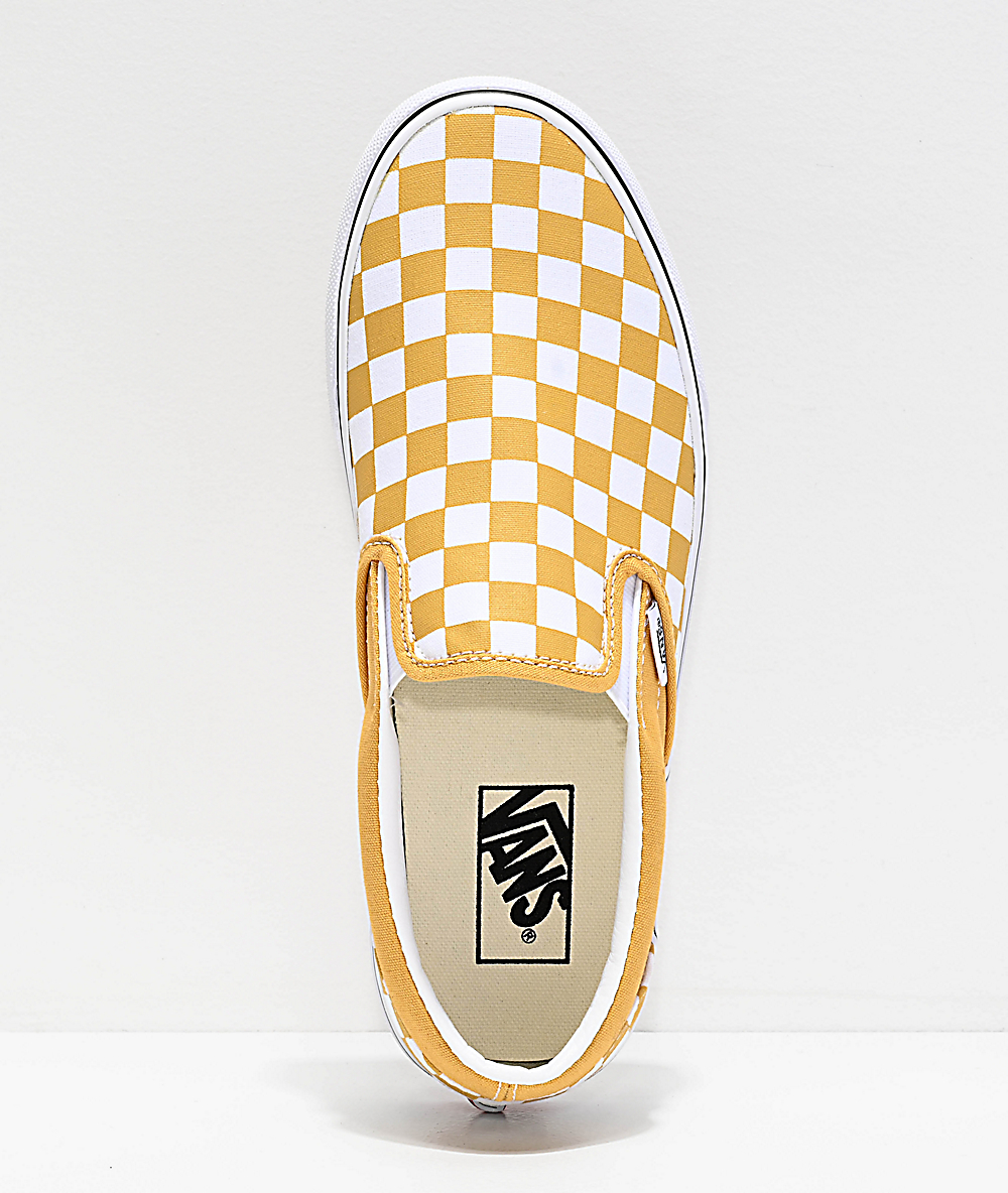 vans ochre checkerboard
