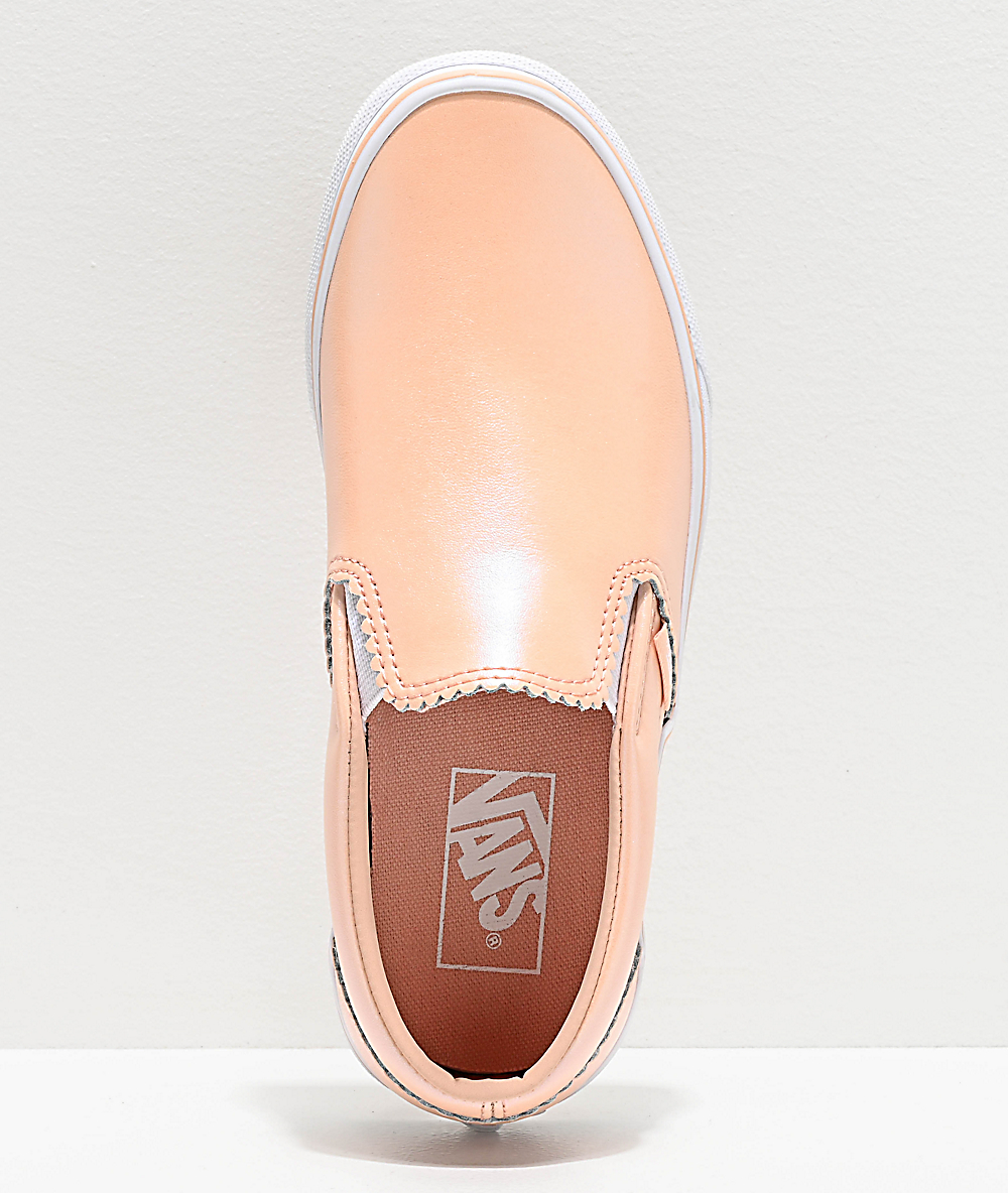 pink suede vans slip on