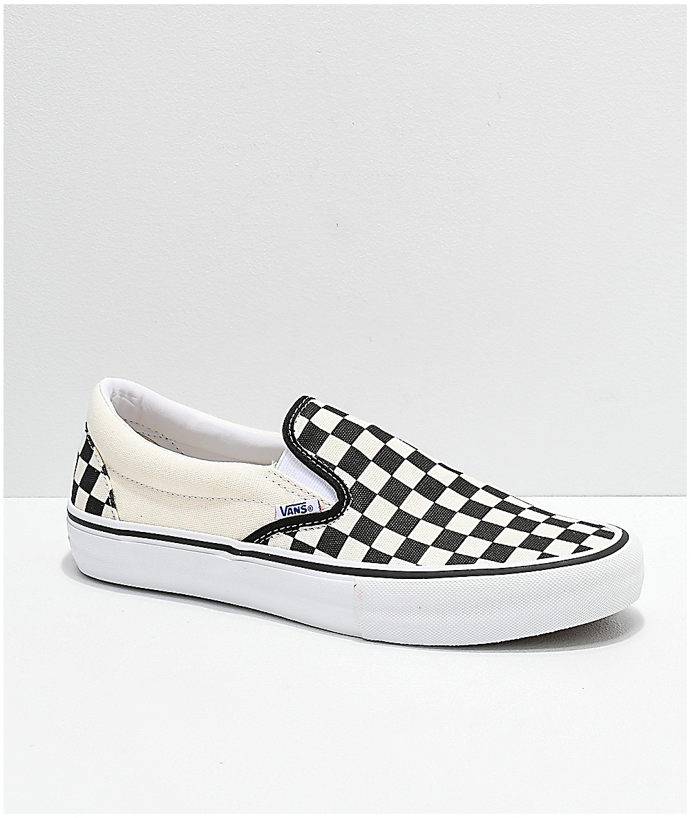 Vans Slip-On Pro Black \u0026 White Checkerboard Skate Shoes | Zumiez