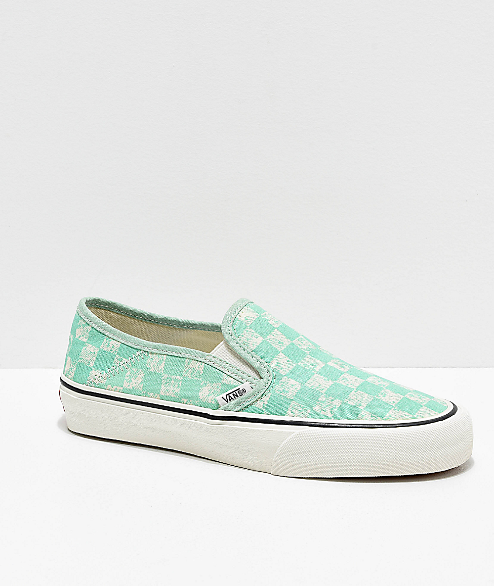 vans neptune green slip on